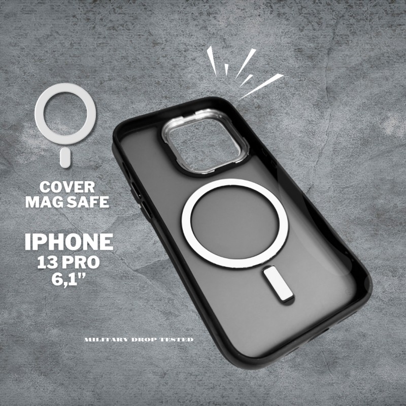 Coque mate avec MagSafe pour iPhone 13 pro noir...