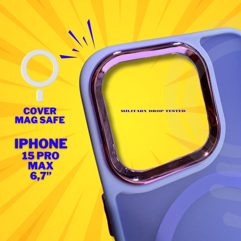 Cover Opaca MagSafe iPhone 15 Pro Max Viola...