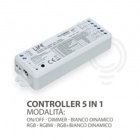 Controller 5in1 onoff mode, dimmer, dynamic white, rgb, rgbw, rgb dynamic white