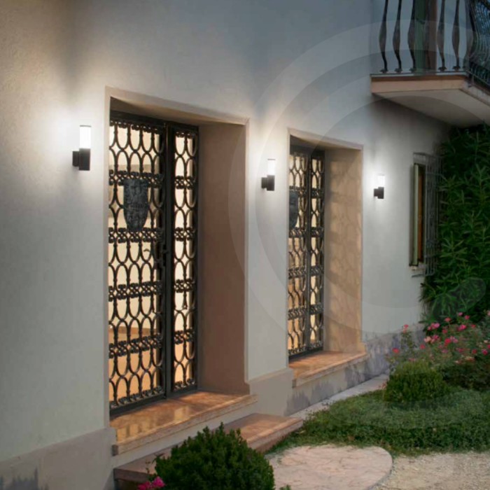 Applique LED anthracite 13w 1440lm 4000k ip54 7x10 5x25cm 2