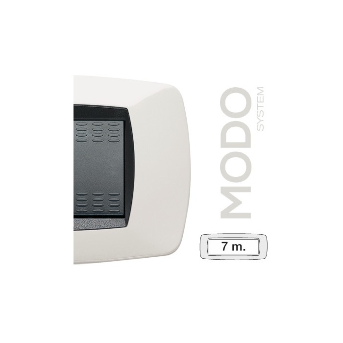 Placca modo 7 posti bianco perla 39tc307 master