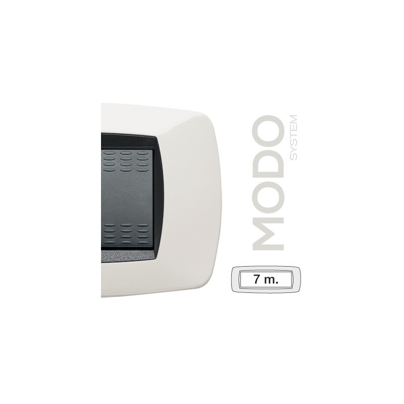 Placca modo 7 posti bianco perla 39tc307 master