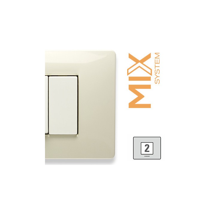 Placca mix 2posti bianco safari 21mx282 master