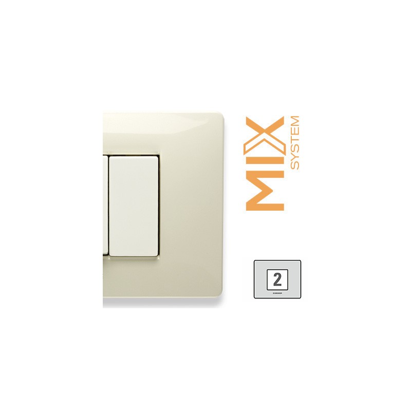 Placca mix 2posti bianco safari 21mx282 master