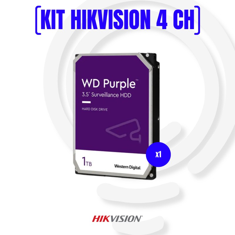 Kit videosorveglianza canali 4 turret 4 pezzi da 2megapixel 1 fvr turbo had hiwatch series 4 aliment