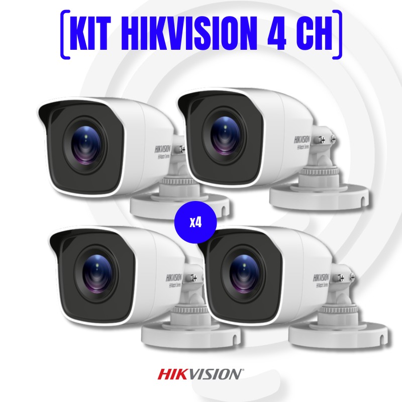 Kit videosorveglianza canali 4 turret 4 pezzi da 2megapixel 1 fvr turbo had hiwatch series 4 aliment