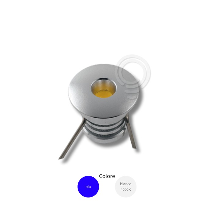 Mini faretto a incasso cielo stellato LED DC12V Bianco e Silver 0.2W Blu - Faretto Mini Incasso