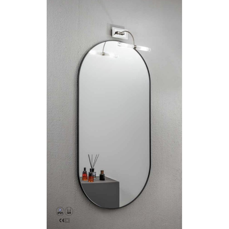 Applique specchio roby cromo 2xg9 ip23 23x9x17cm