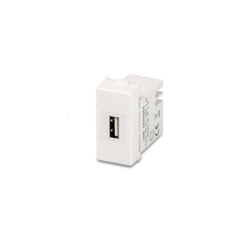 Presa elettrica alimentazione USB 5v 2.1a 1M bianco serie MIX Master 