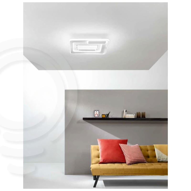 Plafoniera led ventilatore senza pale bianco 48w 5280lm cct 55x13 5cm  