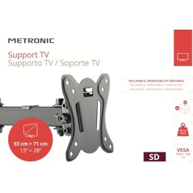 Supporto tv 180° estensione 6,5cm a 20 cm 13-28" vesa 100x100 max 20kg  