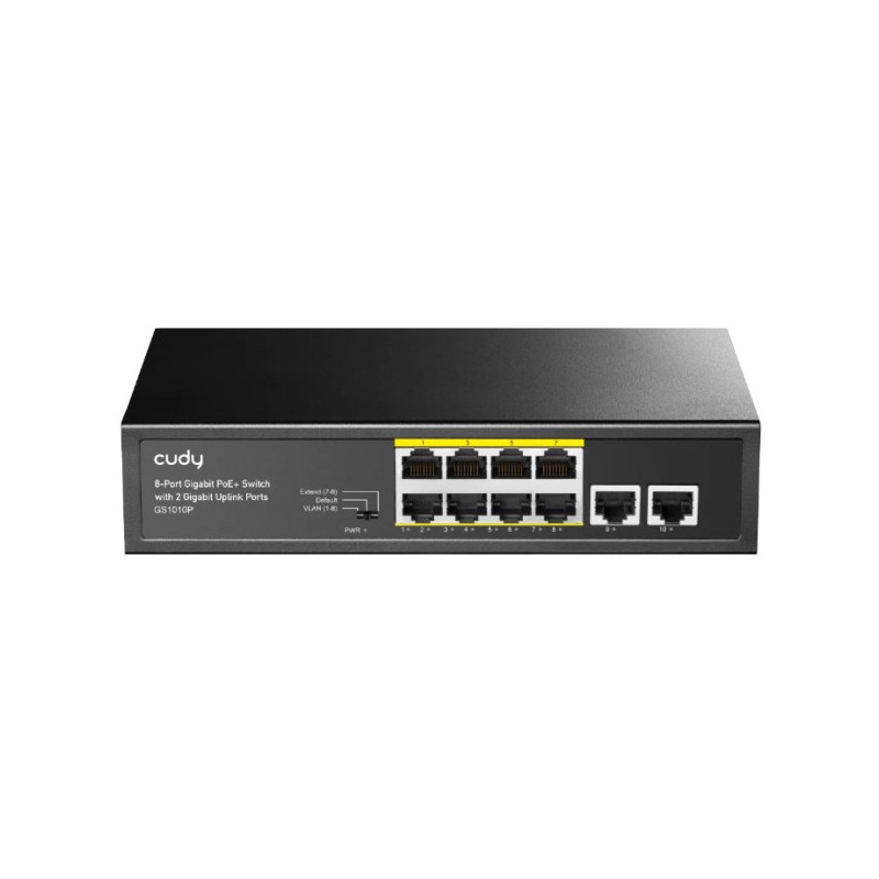 Switch PoE a 8 porte Gigabit, 120W, modalità estesa, per telecamere NVR
