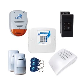 Nexttec KIT LINK 80 EVO: Sistema di Sicurezza GSM con Sirene Esterna e Interna, Rilevatori e Control