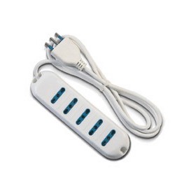 White universal multiple socket 5p bivalent 8052