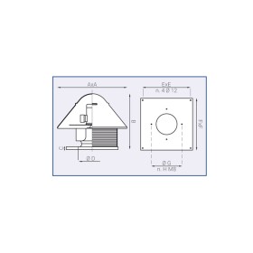 Aspiratore torrino centrifugo a flusso orizzontale 220-240v da tetto lux