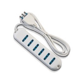 White multiple socket 6p bivalent 200106