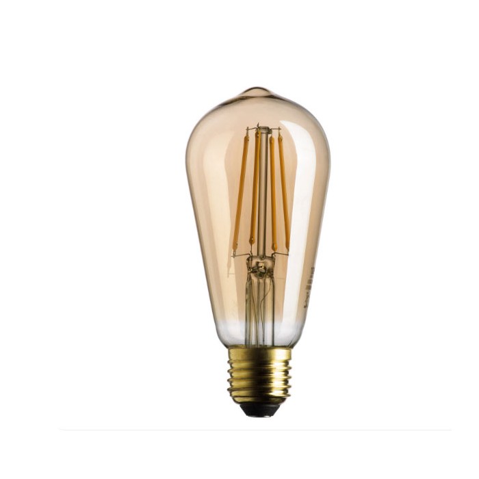 Lampada vintage stik gold led luce ambrata 7w 725 lumen e27 2500k 