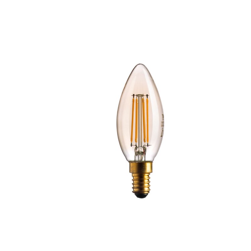 Lampada Led Vintage E14 forma oliva ambra 2500k 420lm 4.5w