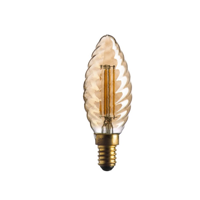 Lampada led tortiglione E14 ambra stik gold 4.5w 2500k 420lm