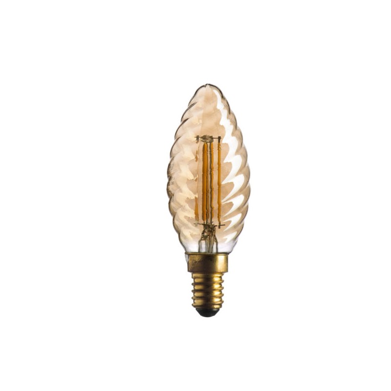 Lampada led tortiglione E14 ambra stik gold 4.5w 2500k 420lm