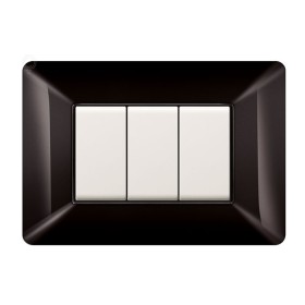 Placca coprinterruttore 3 moduli colore Nero SE9803N compatibile matix