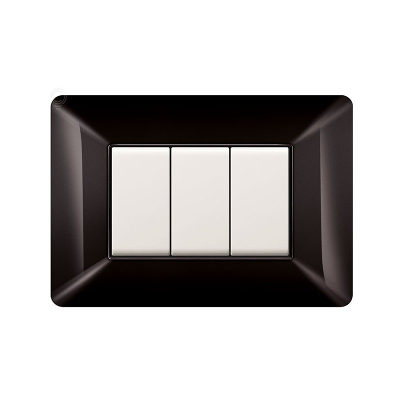 Placca coprinterruttore 4 moduli colore Nero SE9804N compatibile matix