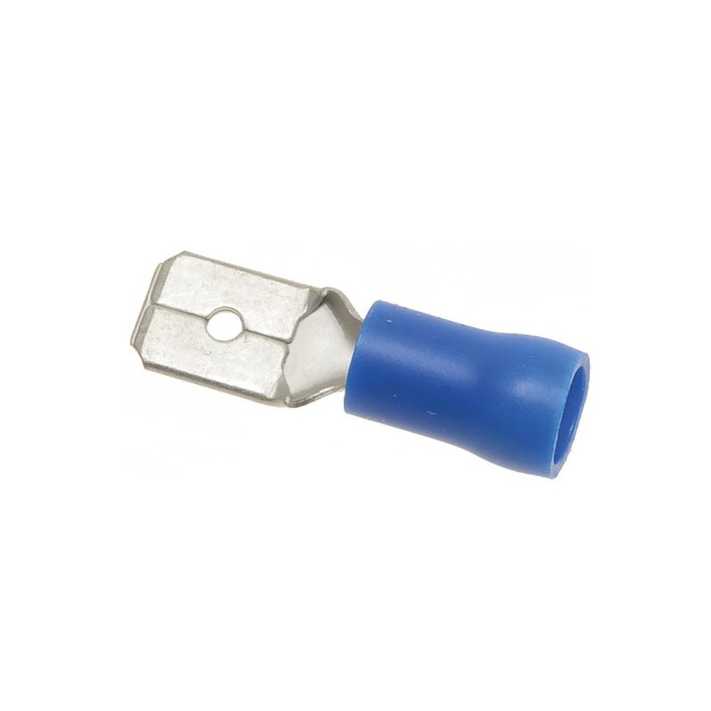 Connettori faston maschi isolati in pvc colore blu 1.5-2.5mm 100pz