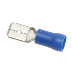 Connettori faston maschi isolati in pvc colore blu 1.5-2.5mm 100pz