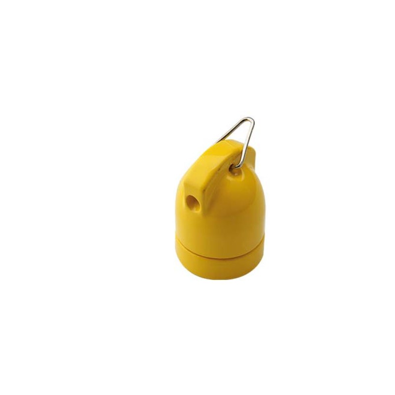 Portalampada ceramica Giallo e27 edison mm50 intemperie illuminazione 