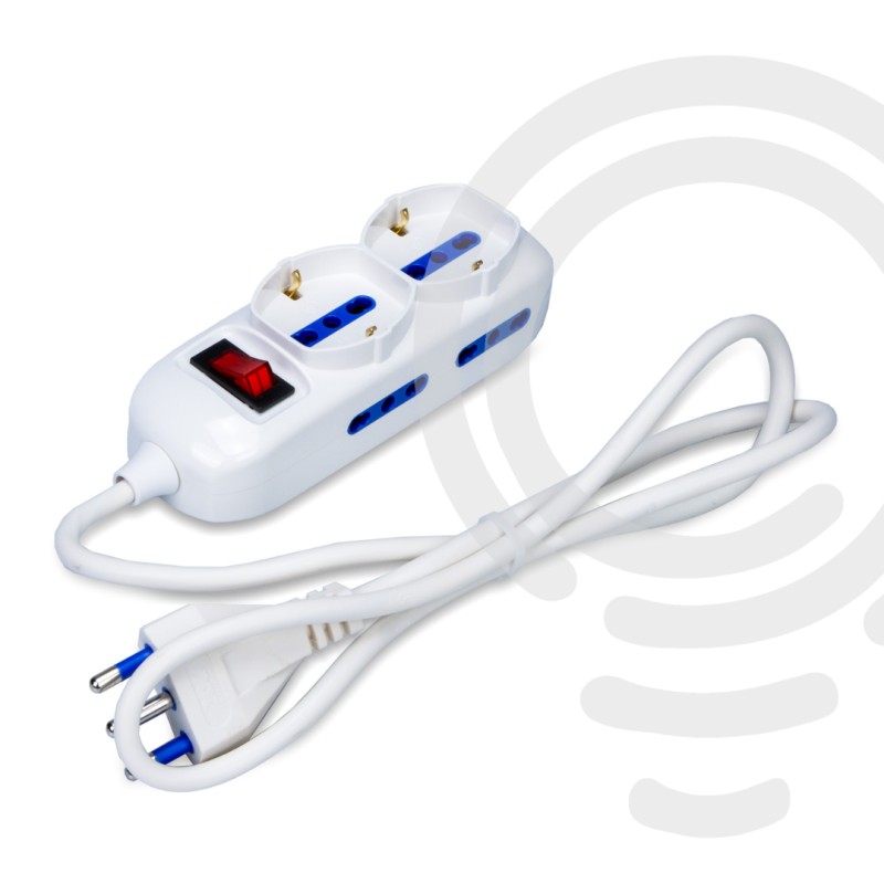 Presa multipla elettrica 4 bipasso 2 unel interruttore luminoso 