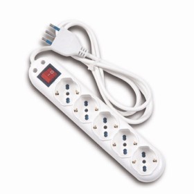 Electrical multiple socket 5 universal Schuko sockets with light switch