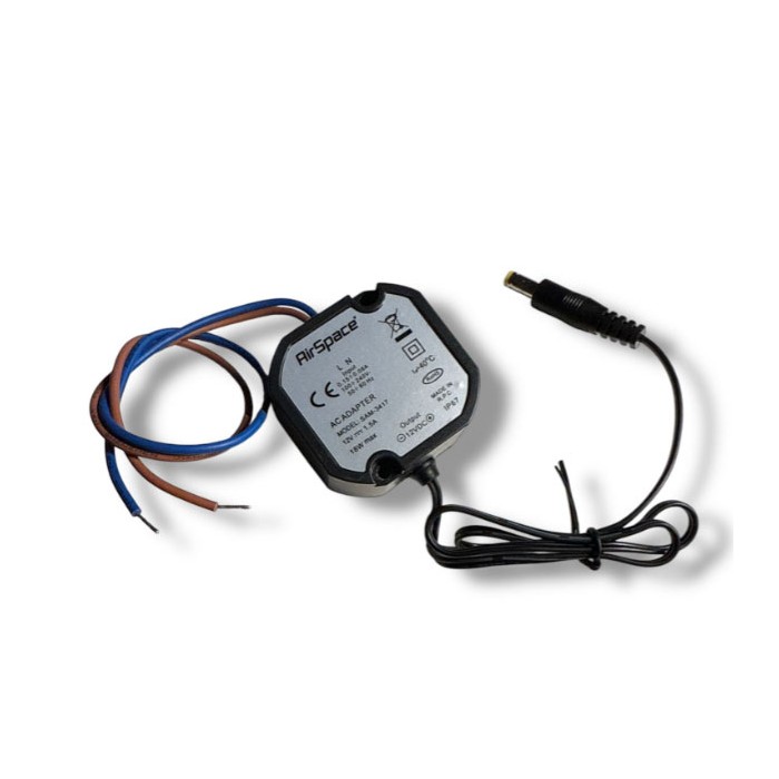 Alimentatore adatto per telecamere 100-240vac DC12V IP67 - 1,5A stabilizzato