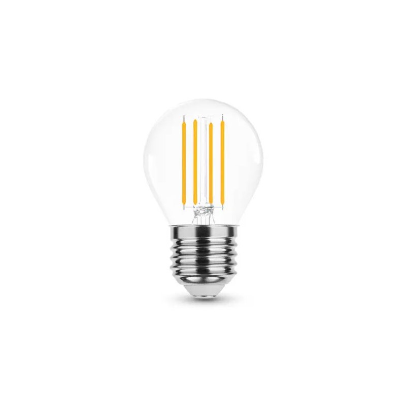 Lampada goccia led sfera piccola vetro trasparente 6.5w=60w 806lm 4000k