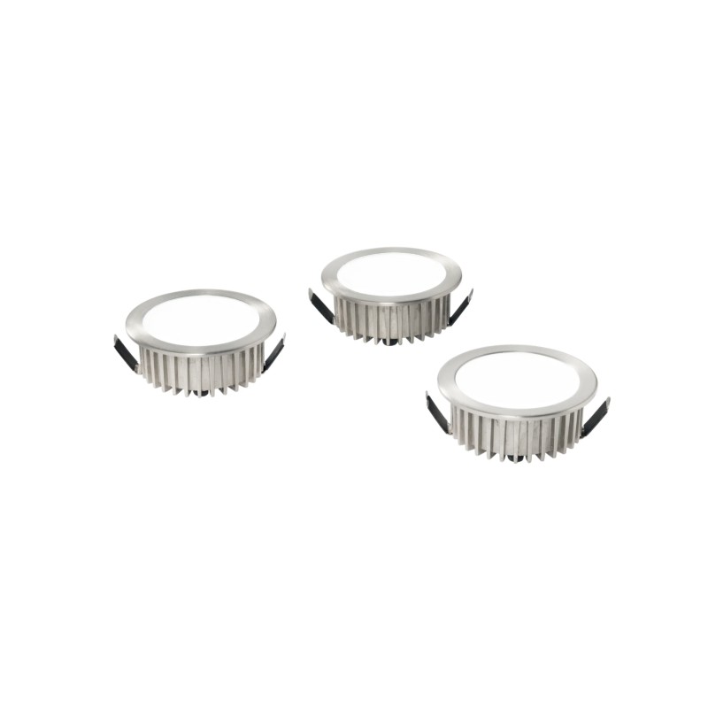 Faretti ad incasso kit 3 pezzi da 5w ciascuno colore nikel foro 60mm 3x400 lumen 4000k