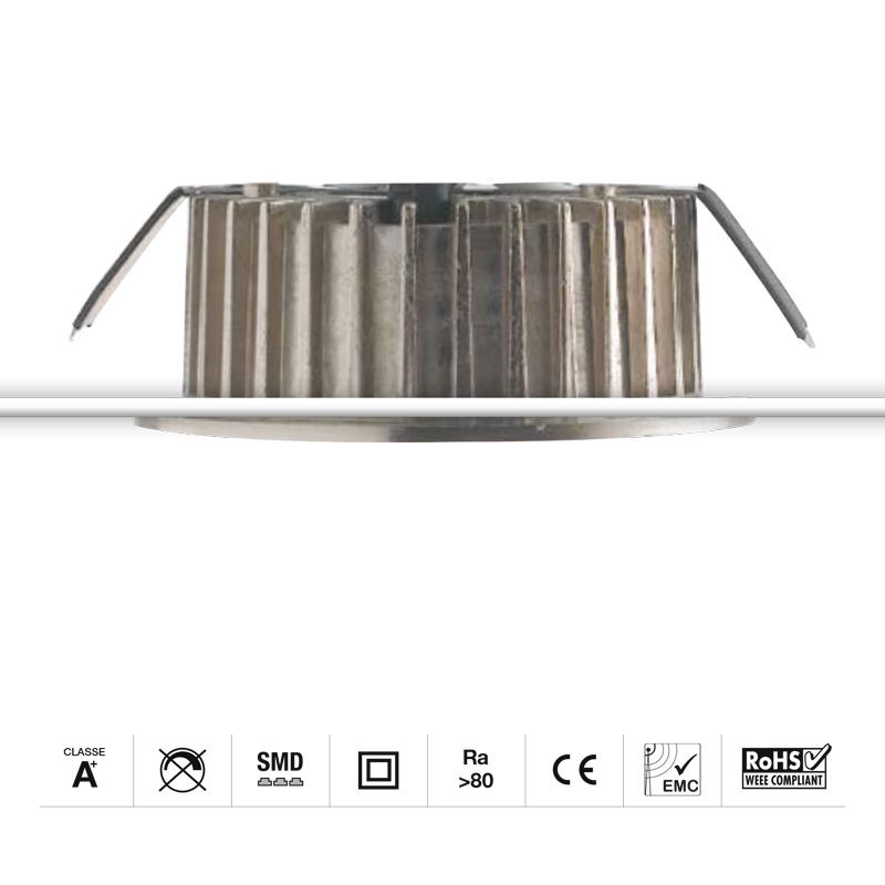 Faretti ad incasso kit 3 pezzi da 5w ciascuno colore nikel foro 60mm 3x400 lumen 4000k