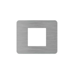 Placca MatixGO 2 moduli in metallo colore acciaio Bticino