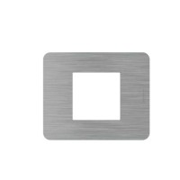Placca MatixGO 2 moduli in metallo colore acciaio Bticino