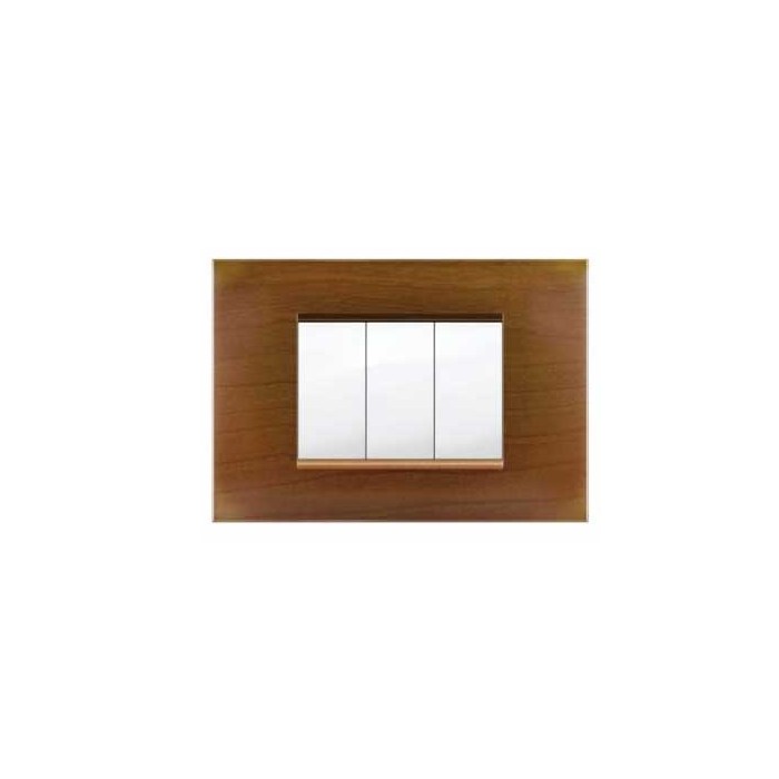 Placca MiVida  3 moduli legno chiaro       