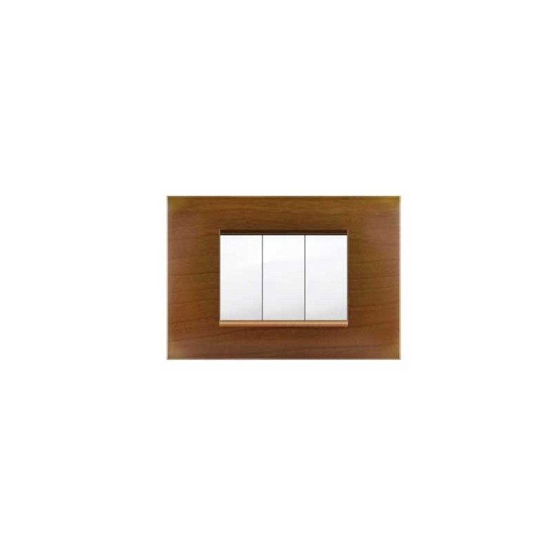 Placca MiVida  3 moduli legno chiaro       
