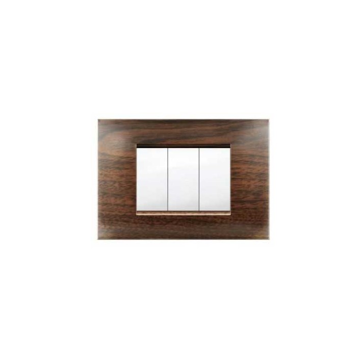 Placca MiVida  3 moduli legno scuro        