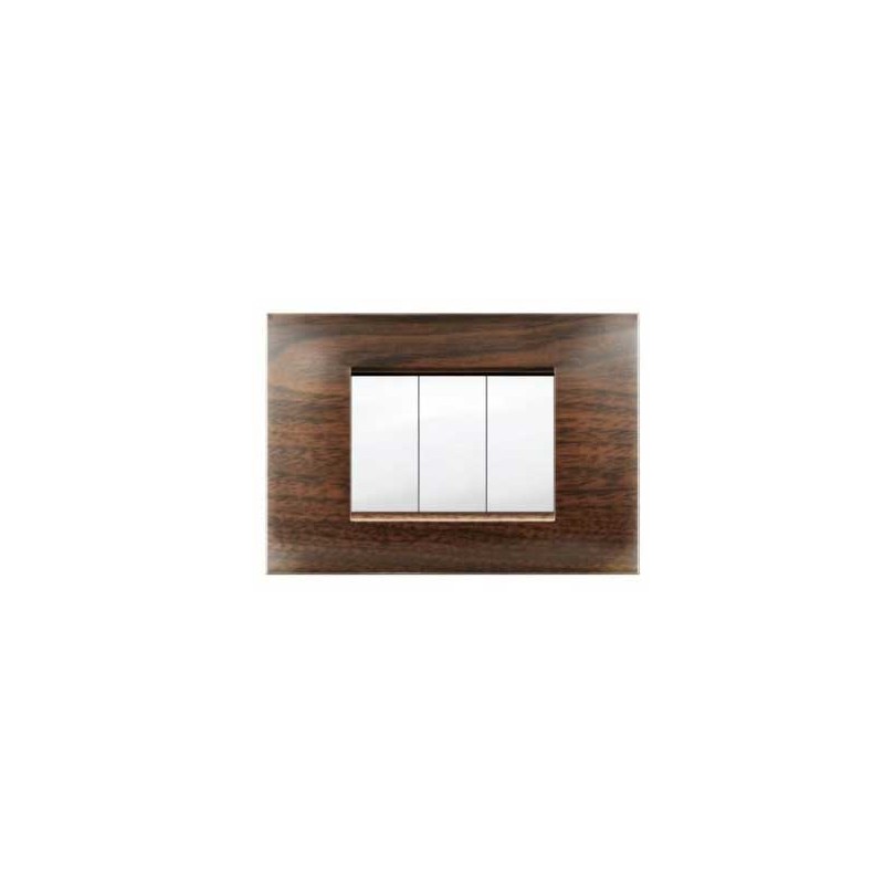 Placca MiVida  3 moduli legno scuro        