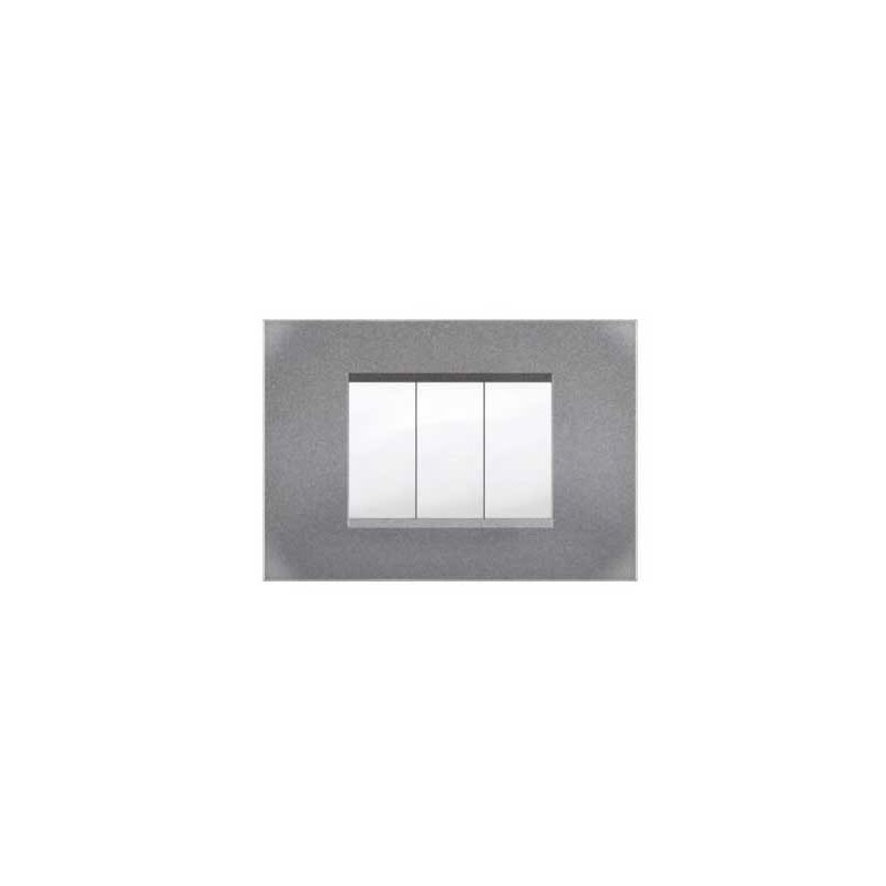 Placca MiVida  3 mod.vulc.grigio ch.        