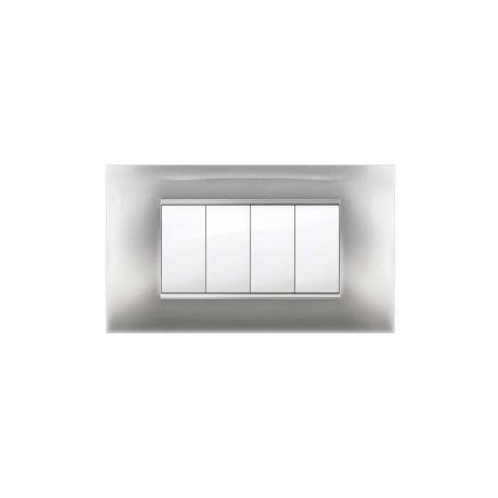 Placca MiVida  4 mod.alluminio chiaro      