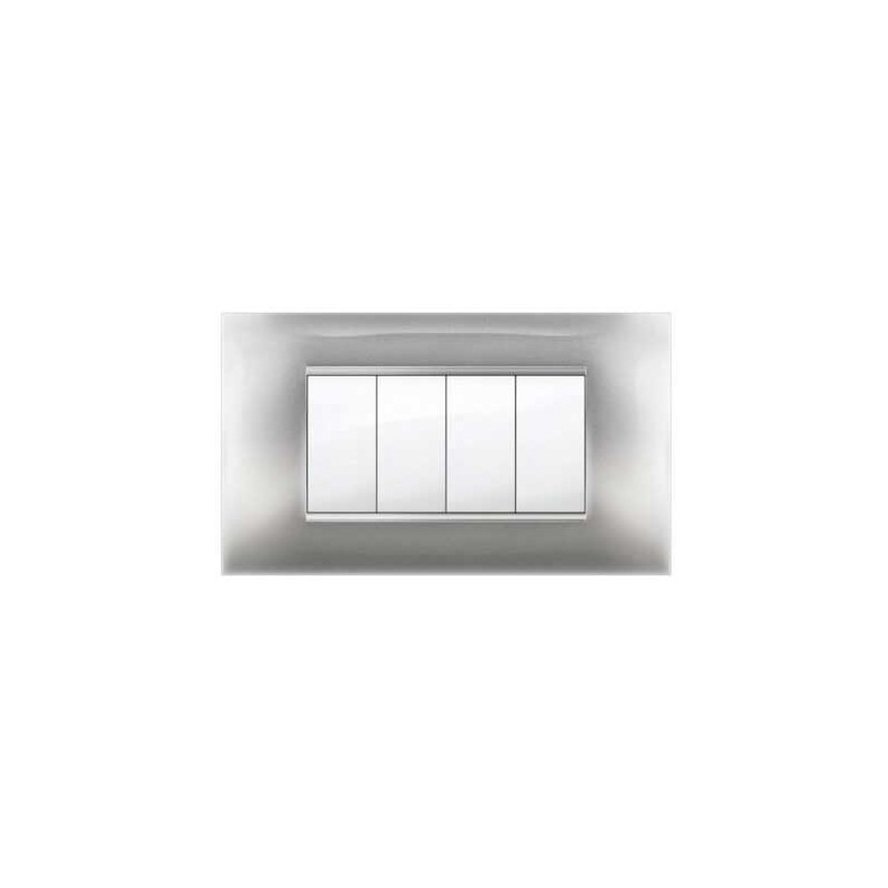Placca MiVida  4 mod.alluminio chiaro      