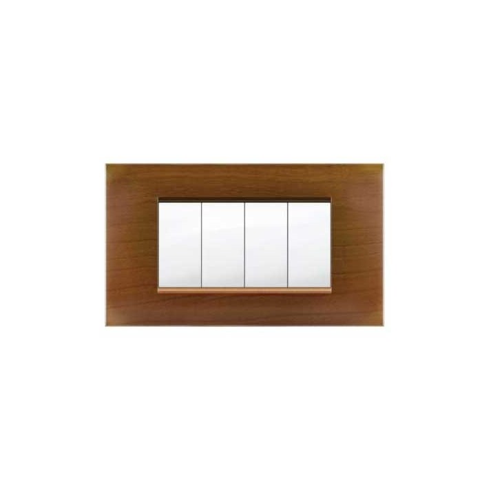 Placca MiVida  4 moduli legno chiaro       