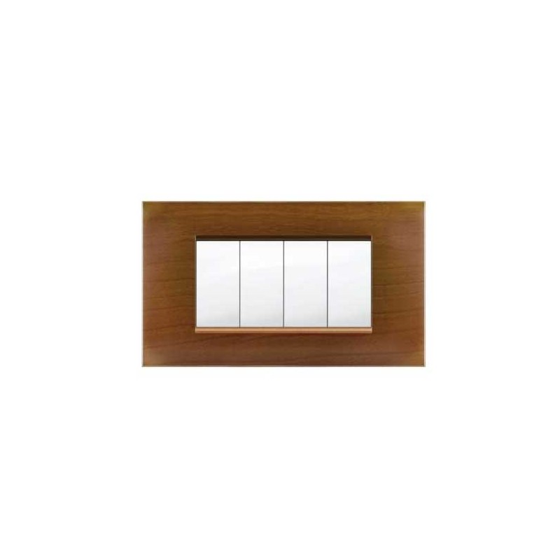 Placca MiVida  4 moduli legno chiaro       