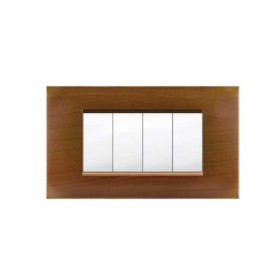 Placca MiVida  4 moduli legno chiaro       