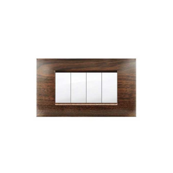 Placca MiVida  4 moduli legno scuro         