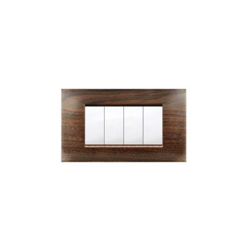 Placca MiVida  4 moduli legno scuro         