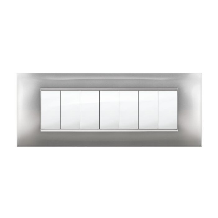 Placca MiVida  7 mod.alluminio chiaro      